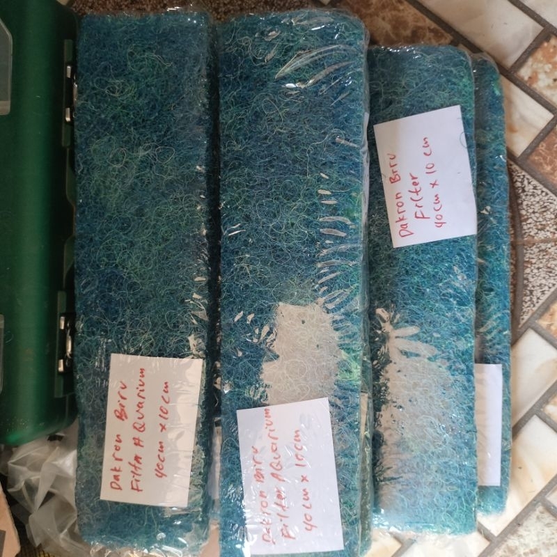 cod Dakron biru filter aquarium