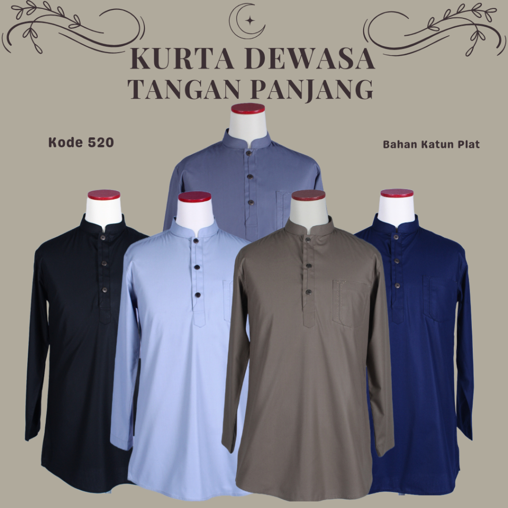 520 Baju Koko Kurta Benzema / Baju Koko Lengan Panjang / Baju Koko Pria Terbaru / Baju Kurta Benzema