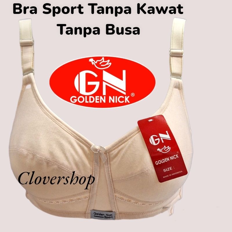 [GROSIR 3pcs]Golden Nick-Bra Sport Katun Tanpa Busa Premium/Bh Sport Golden Nick Tanpa Busa Katun/Br