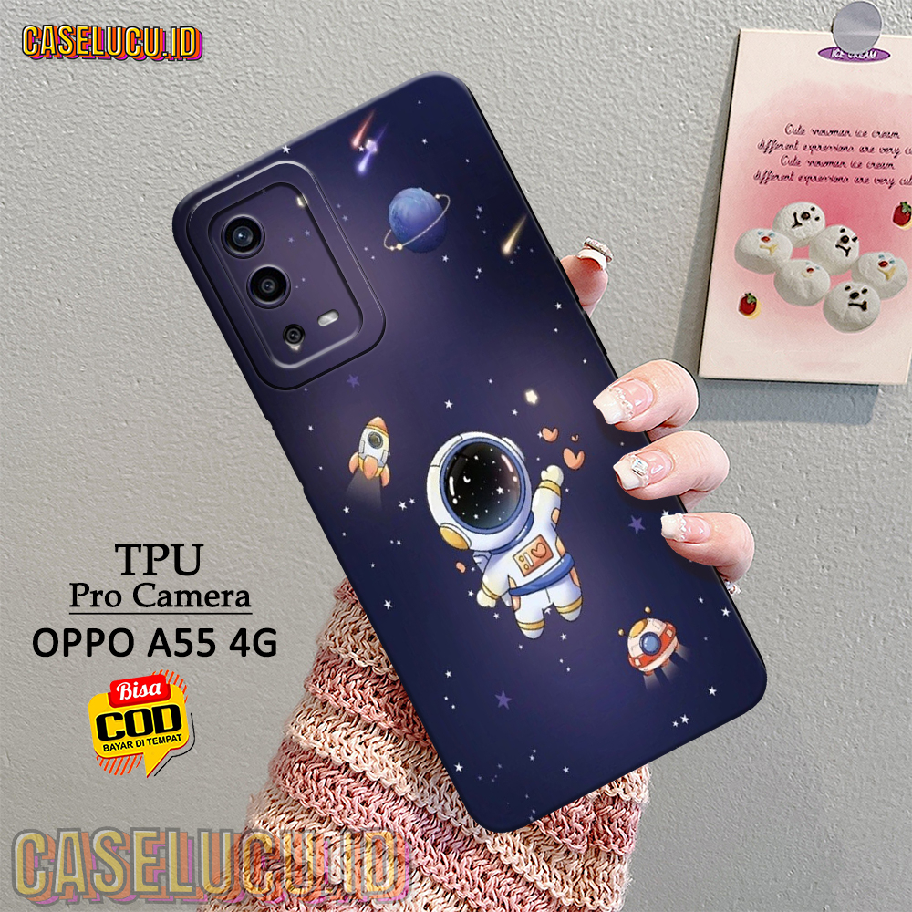 Casing Hp Oppo A55 4G Terbaru - Fashion Case Astronot - Case Oppo A55 4G - Soft Case Hp Oppo A55 4G 