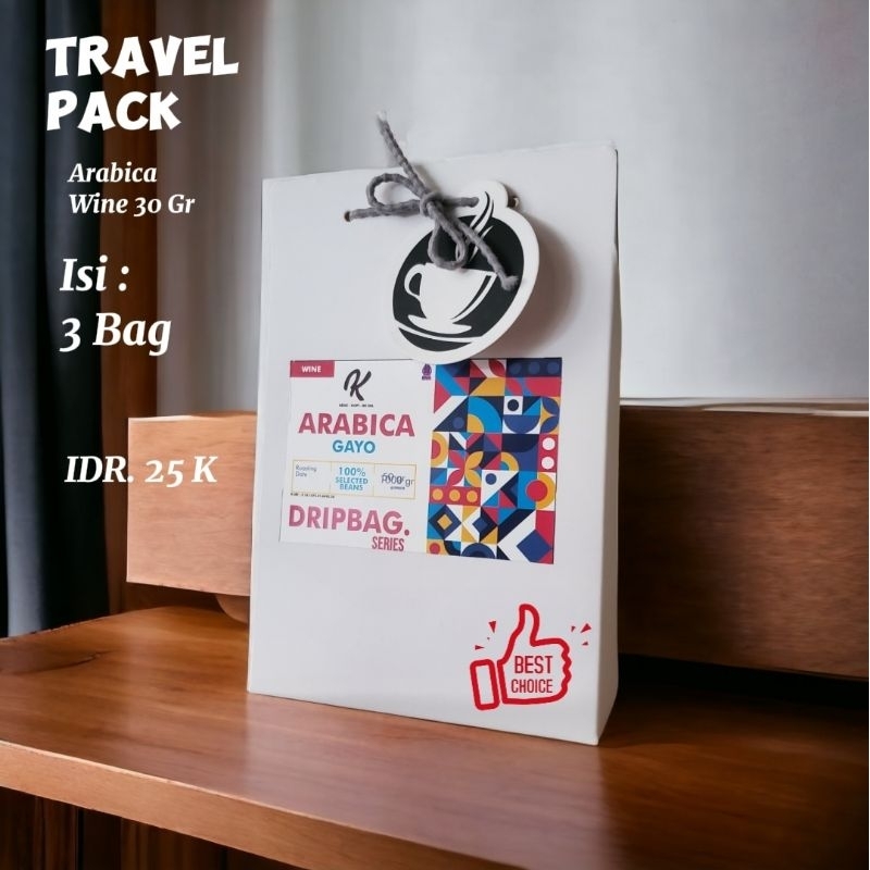 

KOPI TRAVEL PACK DRIPBAG ARABICA GAYO WINE 30 GR