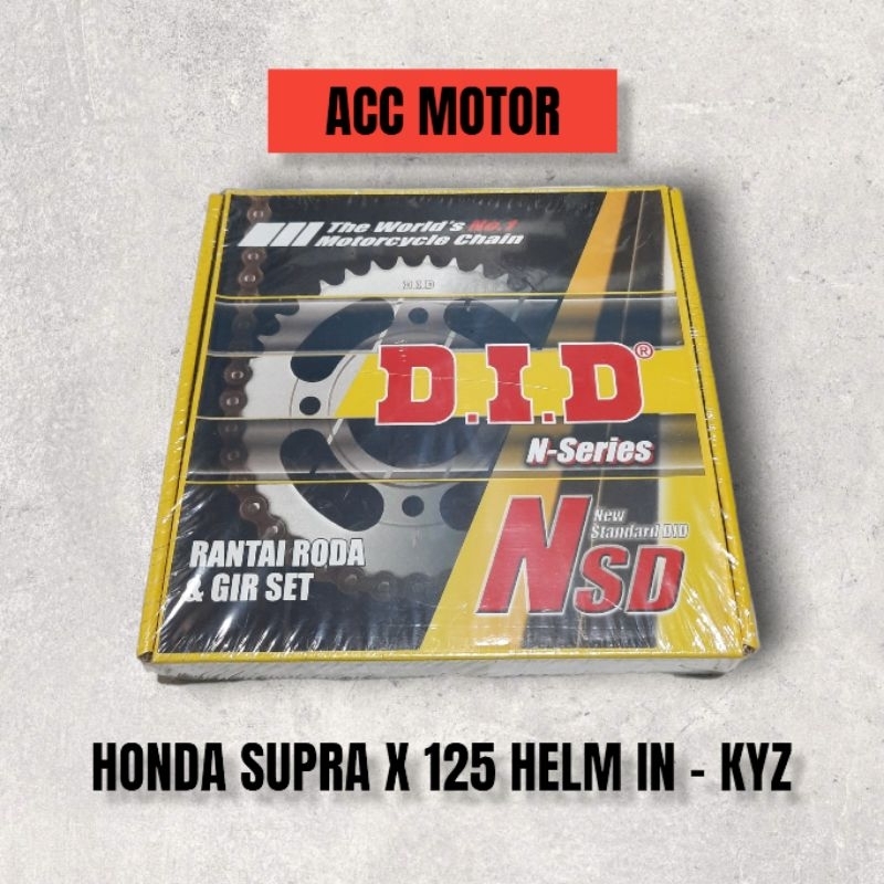 Gir Gear Set dan Rantai Honda Supra X 125 Helm In - DID KYZ