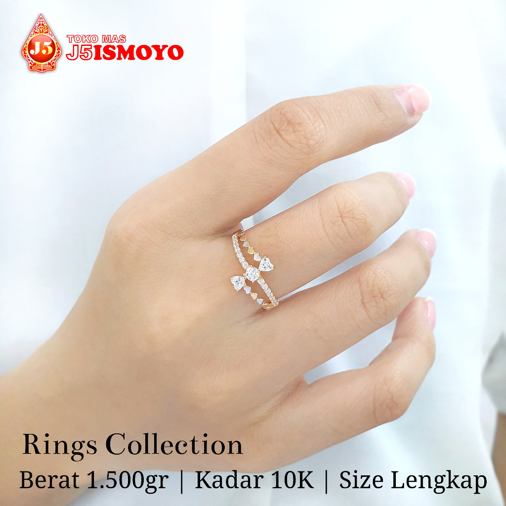 Cincin Emas Asli 10 Karat Amarisa J5 Ismoyo