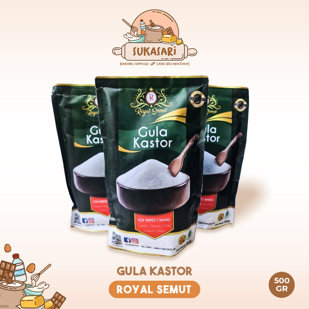 

Sukasari - Gula Kastor Royal Semut 500gr / Castor Sugar Royal / Gula Pasir Halus Baking Kue