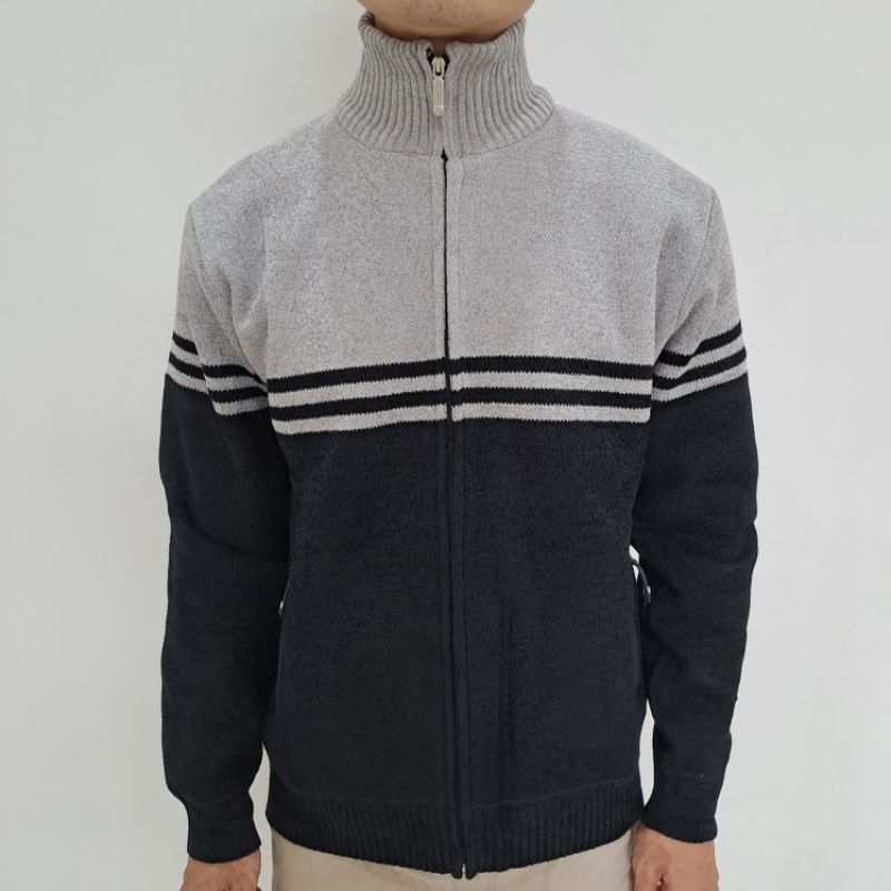 sweater pria motif salur premium