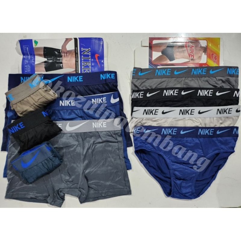 [3 Pcs] Celana Dalam Pria NIKE / CD Dewasa Boxer Spandek Tebal