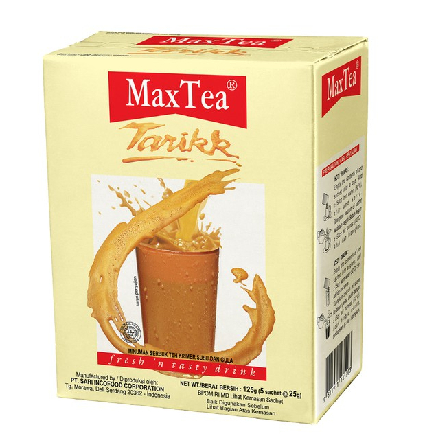 

Teh Tarik MaxTea Tarikk box 5 x 25 g / MaxTea Tarik Sachet 5 x 25g