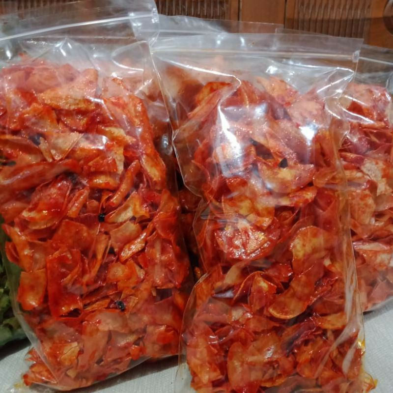

Korzaln Kripik Singkong Balado Rujak Ubay Sanjay Sanjai - 500Grampacking Menggunakan Dus