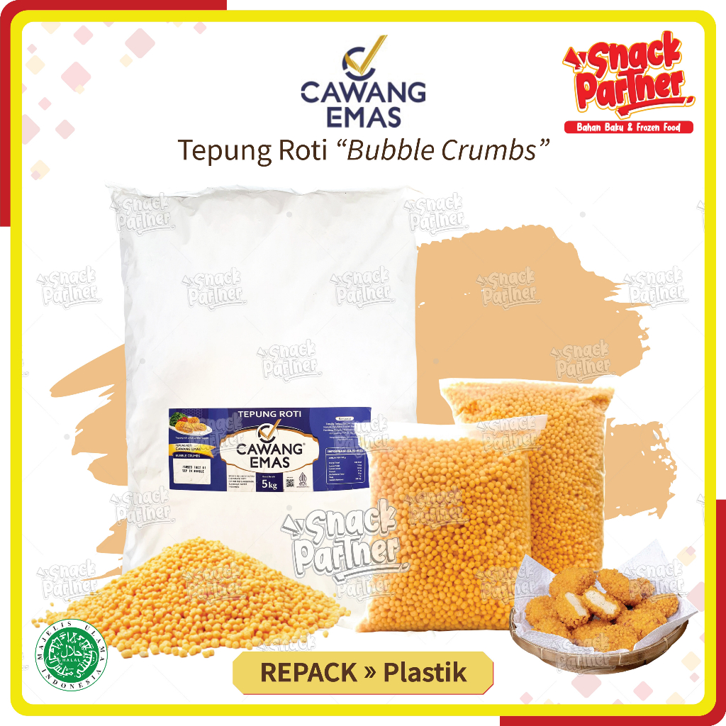 

CAWANG EMAS BUBBLE CRUMBS Repack 100 / 250 GR - Tepung Roti Crumb Crumble Nugget Nuget Naget Crispy Krispi 100GR 250GR