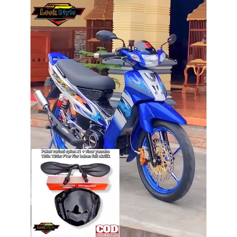 PAKET MURAH SPION & VISOR F1ZR FIZR 125ZR 125Z JUPITER Z VEGA ZR SATRIA HIU MIO DLL PNP WARNA HITAM 