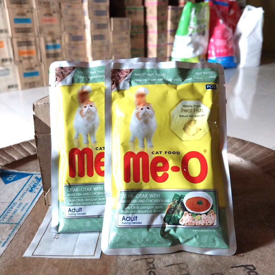 Meo Sachet Otak-Otak White Fish And Chicken Flake 80gr - meo pouch