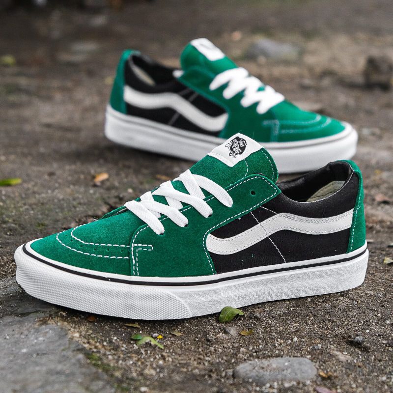 Sepatu Vans Sk8 Low 'Black / Green' Original | Sepatu Sneakers | Vans Original