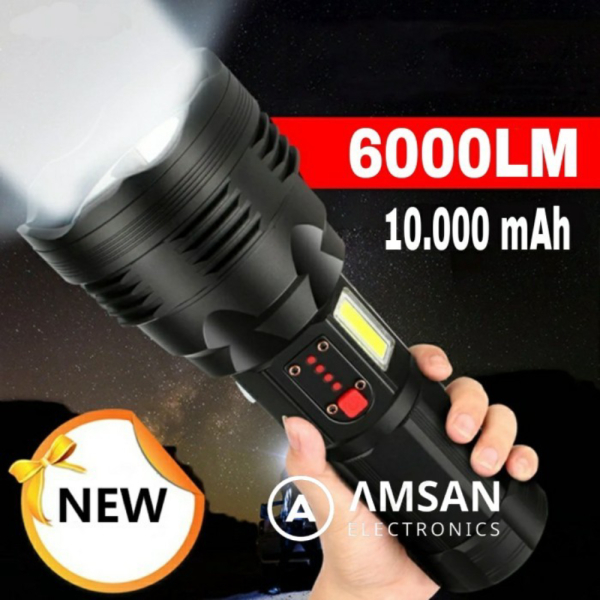 QS 99 Qianshun P90 XHP70 Senter Super Terang 6000lm 10.000 mAh Lithium Berkualitas