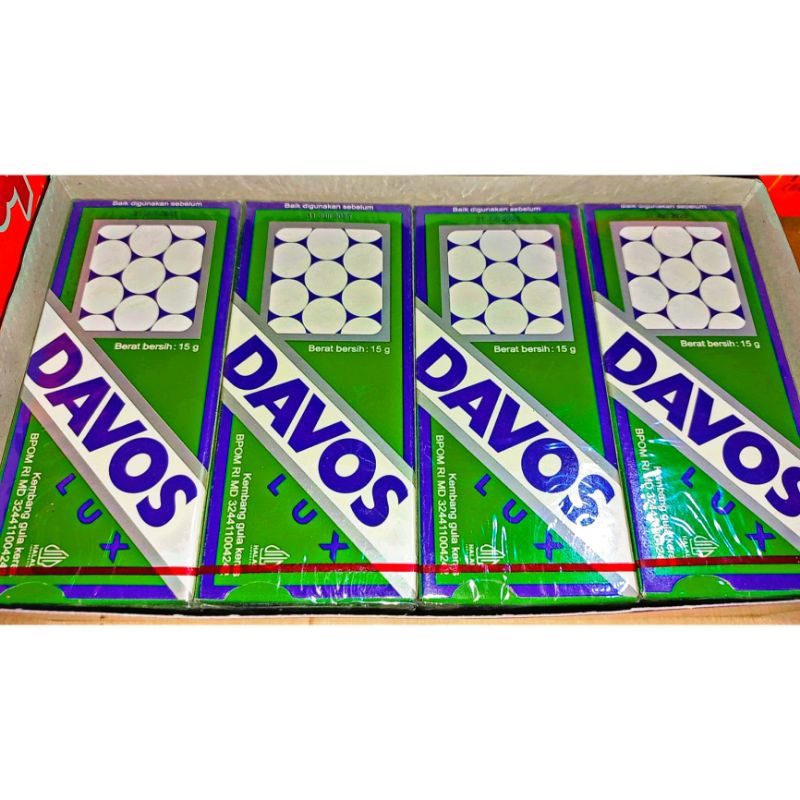 

PERMEN DAVOS LUX 15G 1 PACK ISI 20 PCS