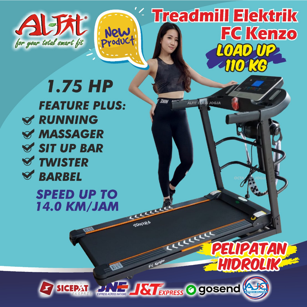 Alat Olahraga Lari Treatmill Treadmill Elektrik tredmil Listrik TOTAL FITNESS Original Ori FC KENZO