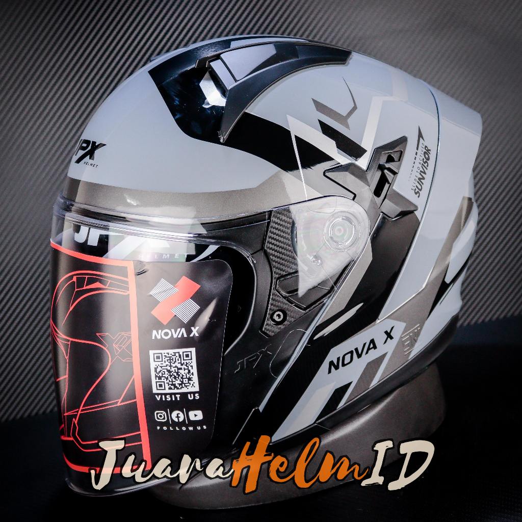 JPX HELM NOVA X V2 N4 / GORILLA GREY GLOSS / NOVA-X DOUBLE VISOR