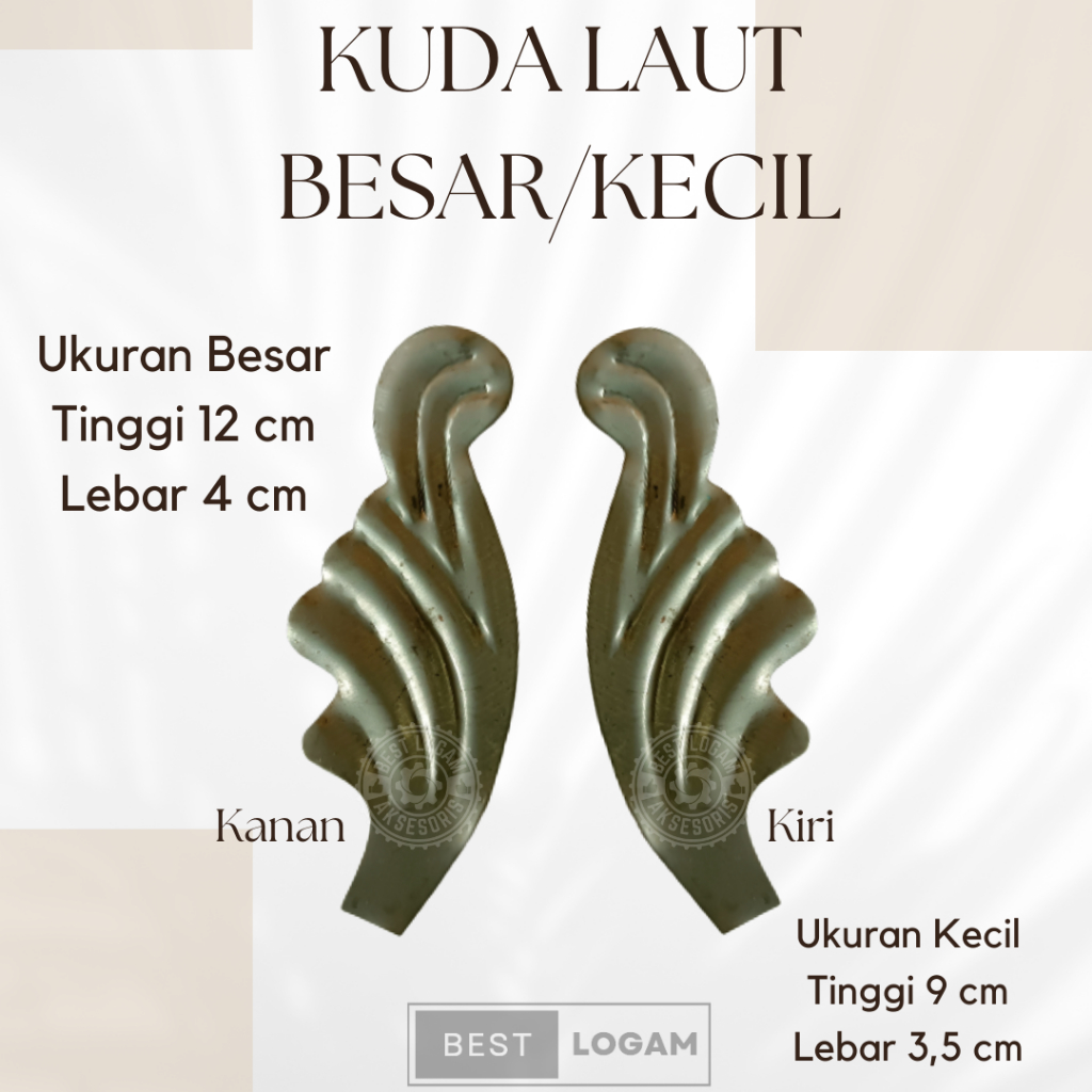 Daun kuda laut besi plat aksesoris dan ornamen pagar tralis