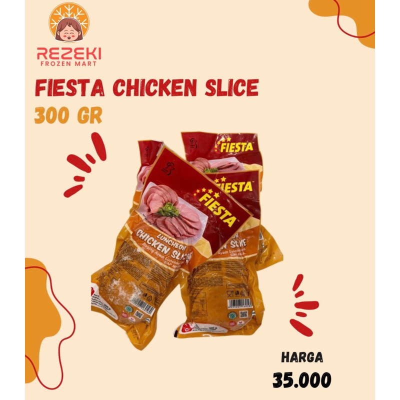 

Fiesta Chicken Slice 300 Gr | Daging Ayam Ham Isi 10 Pcs | Frozen Food Murah