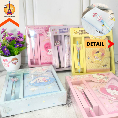 

Paket 2 in 1 Buku Diary Motif Sanrio Full Color Setiap Halaman dan Pulpen Cetek PCCK-22101