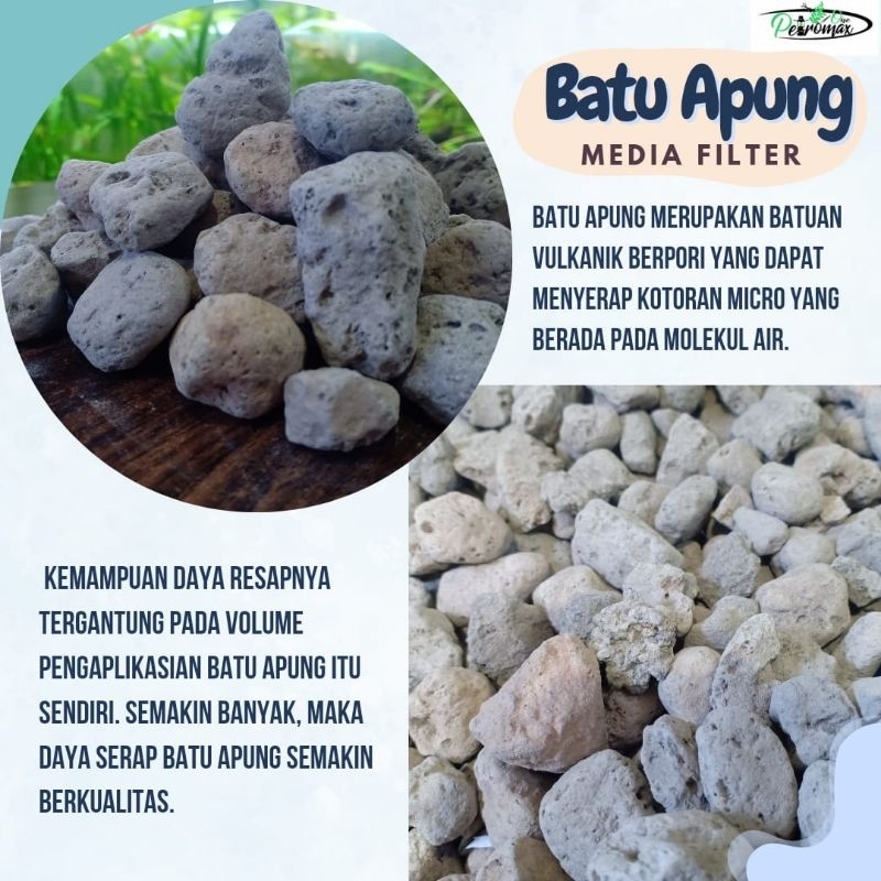 BATU APUNG MEDIA FILTER 500 GRAM
