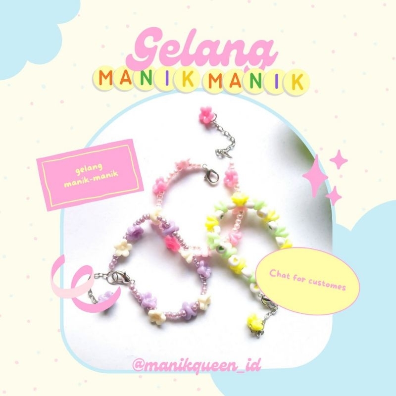Gelang manik manik- Gelang manik manik korea- Gelang manik manik lucu- Gelang manik manik aesthetic-