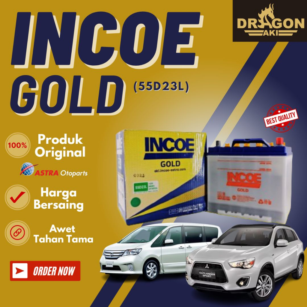 Aki mobil incoe gold 55D23L