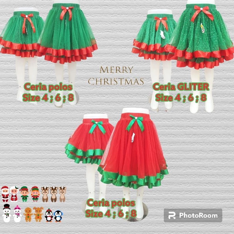 Rok ceria natal / Rok pesta anak / Rok tutu anak / Rok tile anak / Rok pesta anak / Rok natal anak