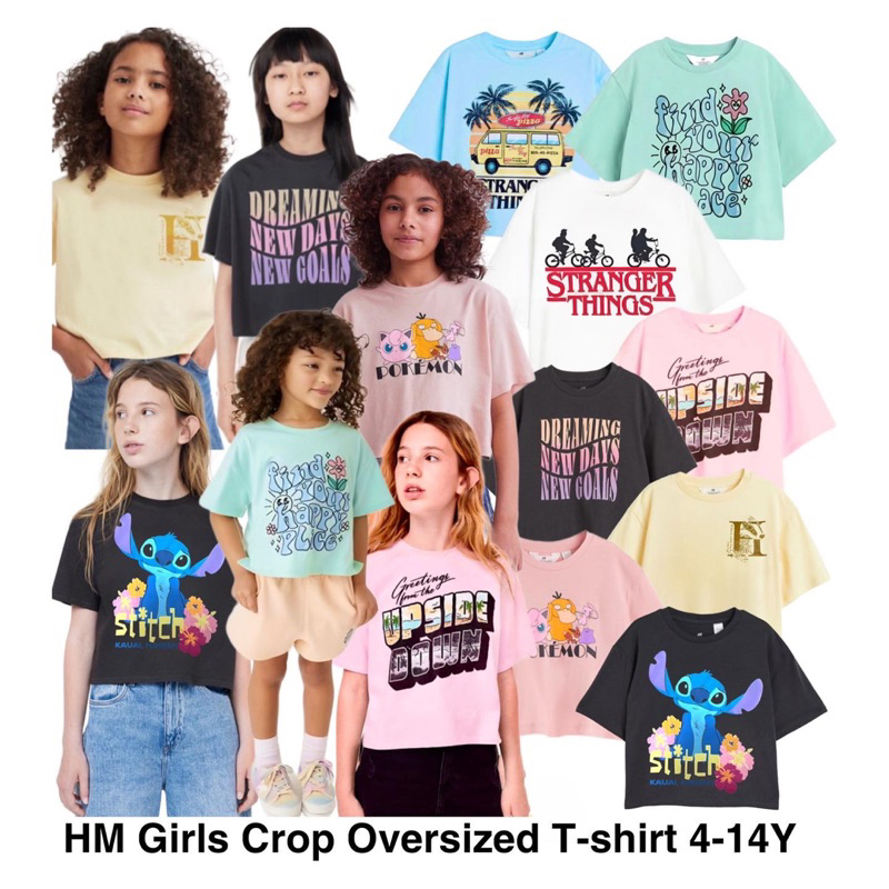 Kaos crop anak perempuan HM
