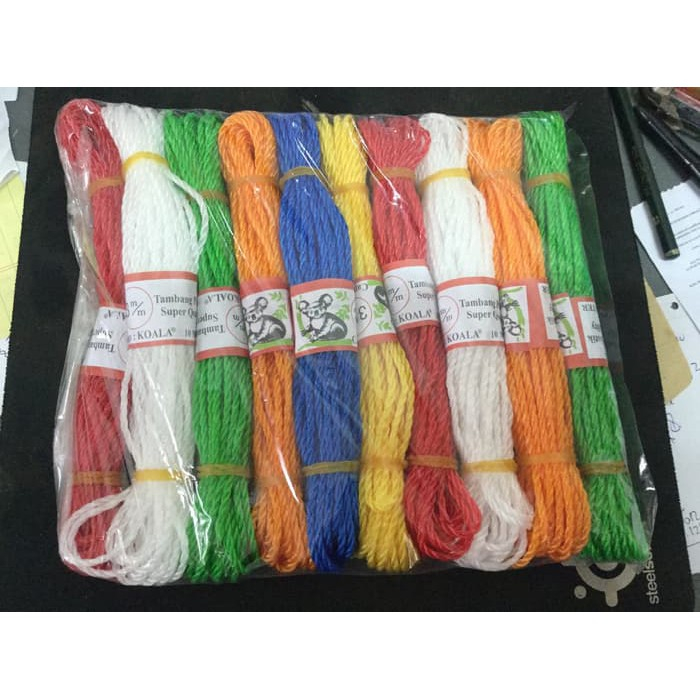 

TALI TAMBANG PLASTIK WARNA SUPER QUALITY KOALA 3 MM P 10 METER
