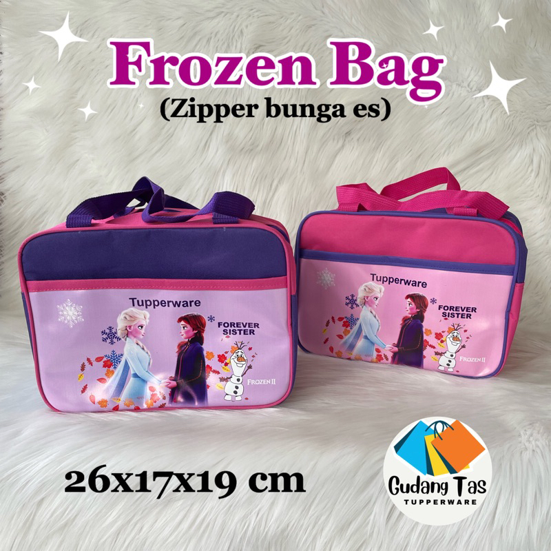 Tas bekal Frozen Tupperware (zipper bunga es)