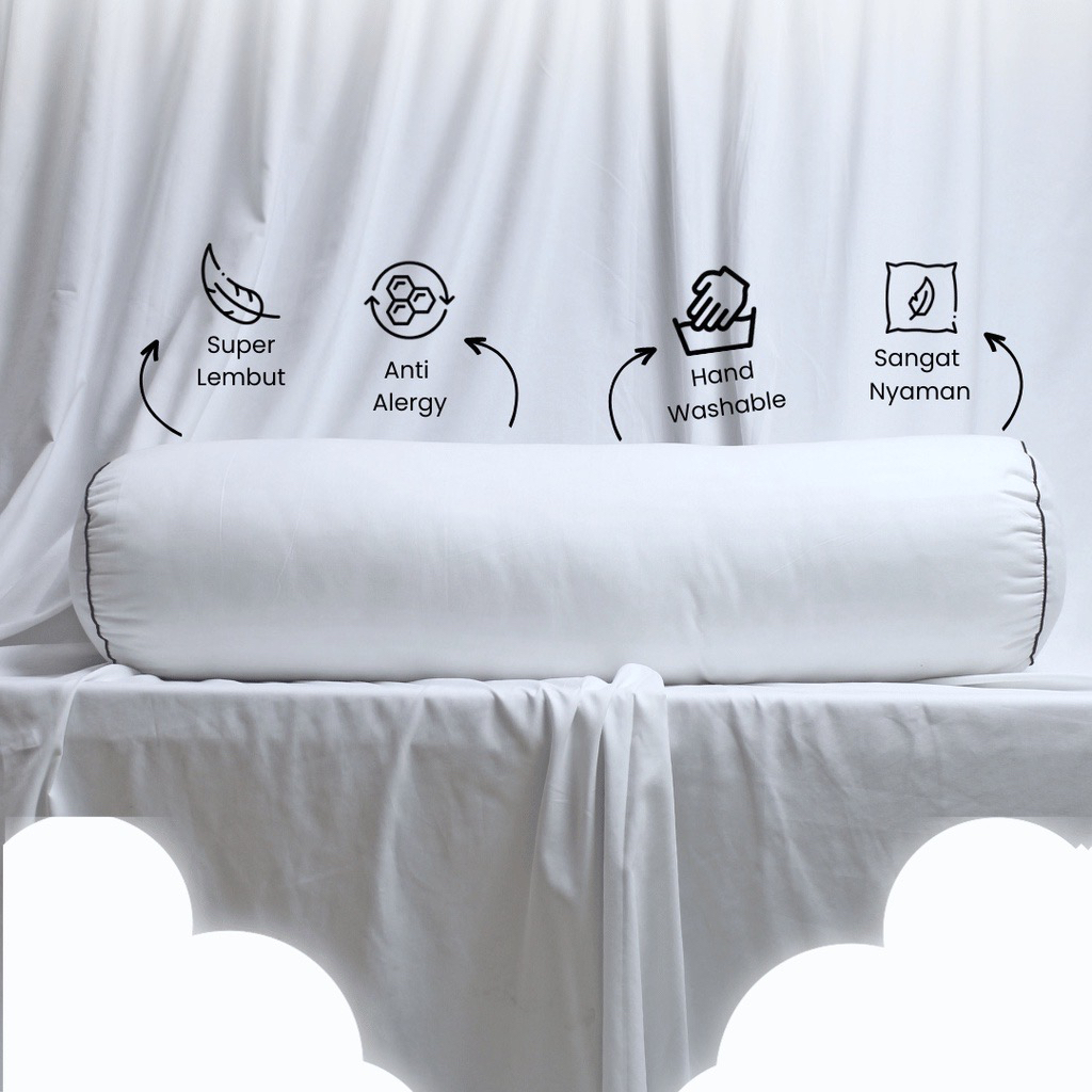 Xaviertaran Bantal / Guling Tidur Vallery Quincy Bulu Angsa - Soft Pillow Bolster Dengan Bahan Goose
