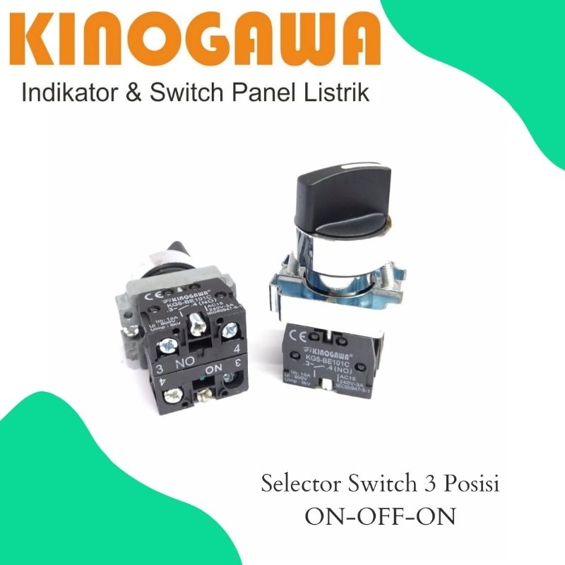 Selector Switch 22mm 3 posisi KINOGAWA.