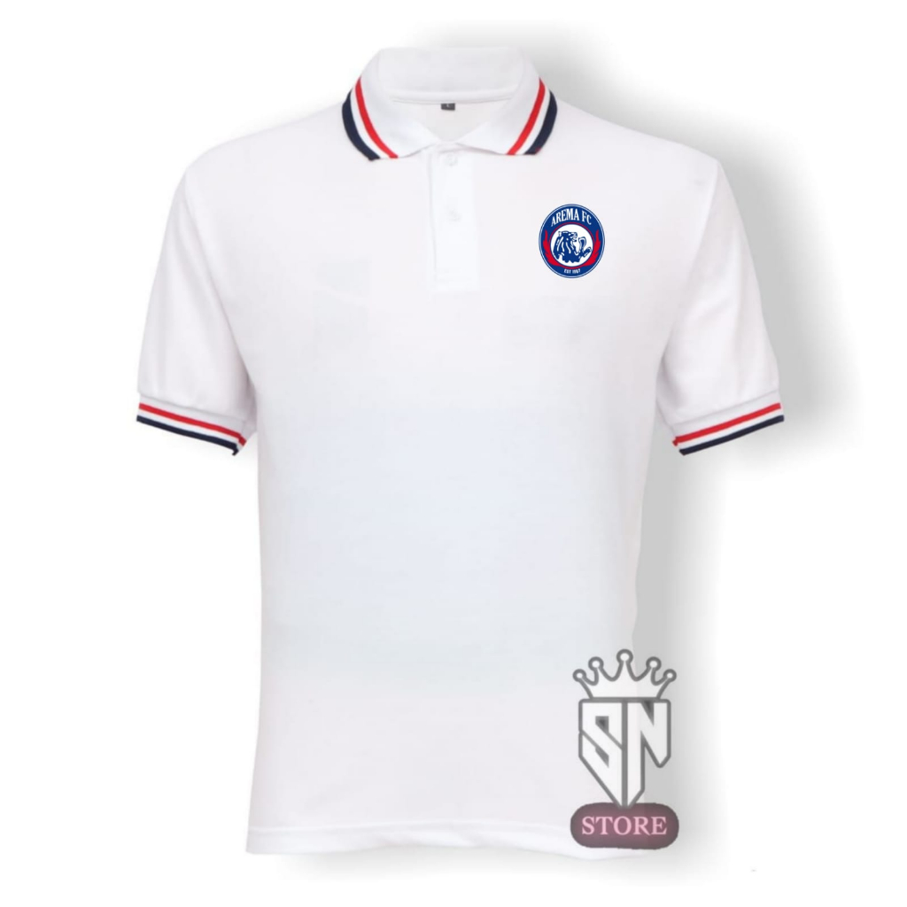 Snstore - kaos kerah polo shirt AREMA FC wangki pria lengan pendek berkancing 2 bahan adem dan melar