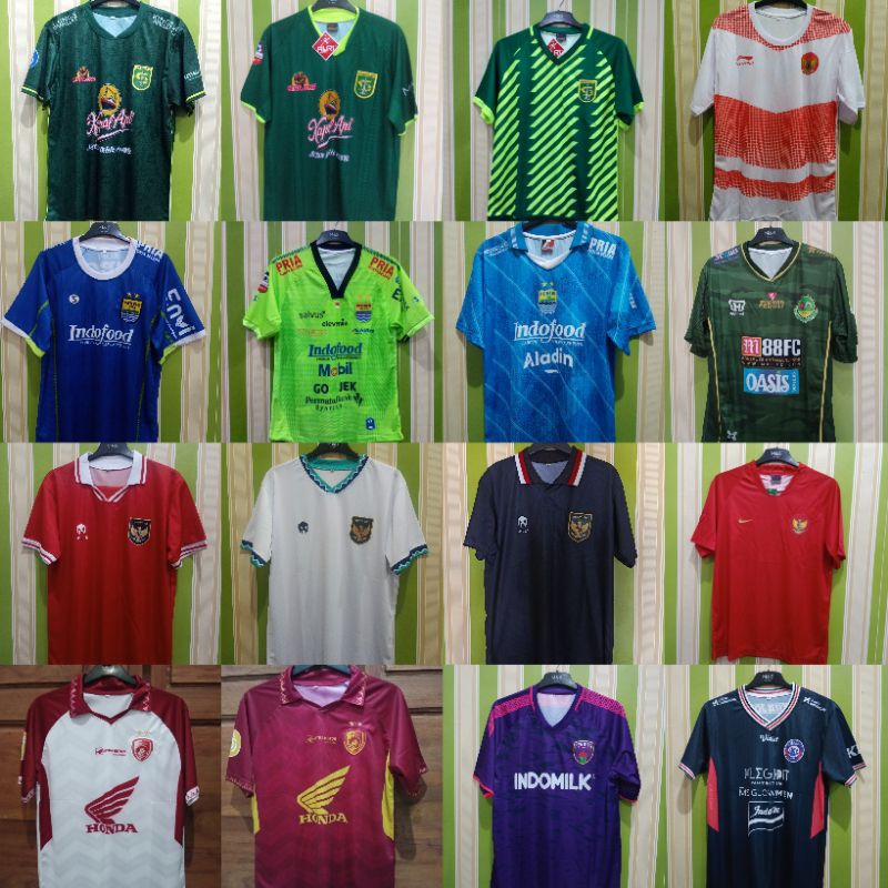Jersey Bola PRINTING Liga Indonesia - Jersey Timnas Indo Persebaya Surabaya Arema Persib Persija Per