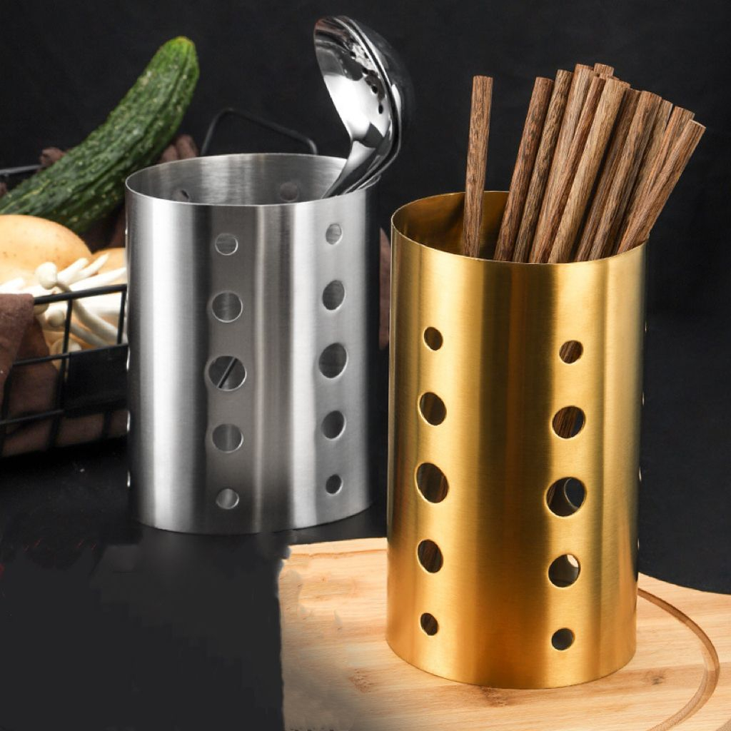 Queensbakeware Tempat Sendok Garpu Stainless steel Gold / Chopstick Holder Gold / Holder Stainless S