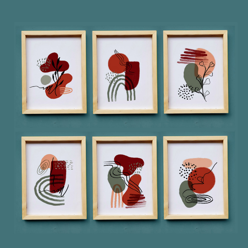 Hiasan dinding ruang tamu abstract / pajangan dinding ruang tamu aestetic