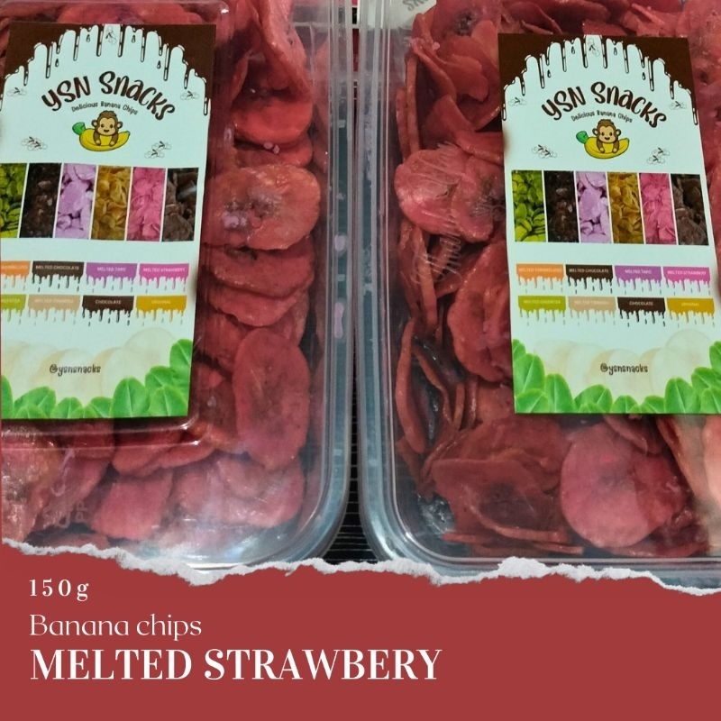 

Keripik pisang coklat lumer strawberry