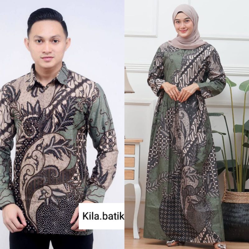 Maura Couple/keluarga Sania Ruffle Batik Couple ori Ndoro jowi DNT motif kate hijau Busui termurah t