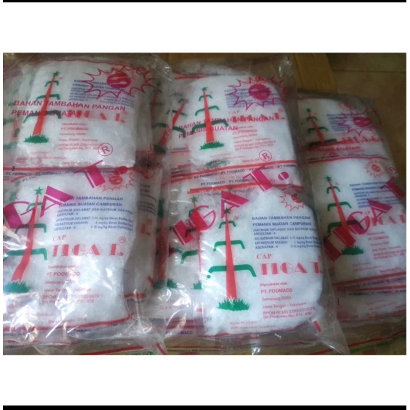 

PEMANIS TIGA T / pemanis tambahan merk tiga T / PEMANIS TIGA TEBU / PEMANIS BUATAN / PEMANIS TAMBAHAN / SARIMANIS / SARI MANIS / Pemanis buatan ORIGINAL cap Tiga T 25gram / Tiga Tebu / Natrium Siklamat / Sakarin / Sodium / Pemanis Cap Tiga Tebu