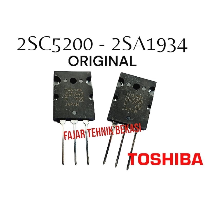 TRANSISTOR FINAL TOSHIBA C5200 - A1943 ASLI JAPAN ORIGINAL SATU SET C 5200 A 1943 TR AUDIO ORI 2SC52