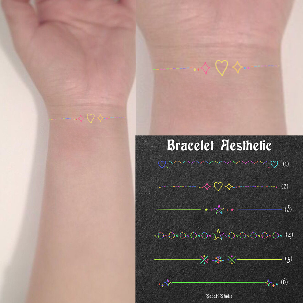 Rainbow Bracelet PART 1 Tattoo Temporary | Tato Temporer Waterproof Gelang Warna Warni Aesthetic Seb