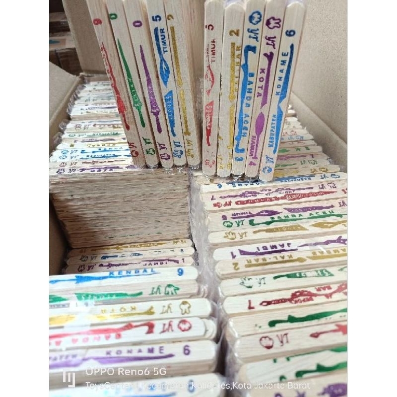 

Stik kayu sablon perpak isi -+250 pcs stik prakarya mainan anak