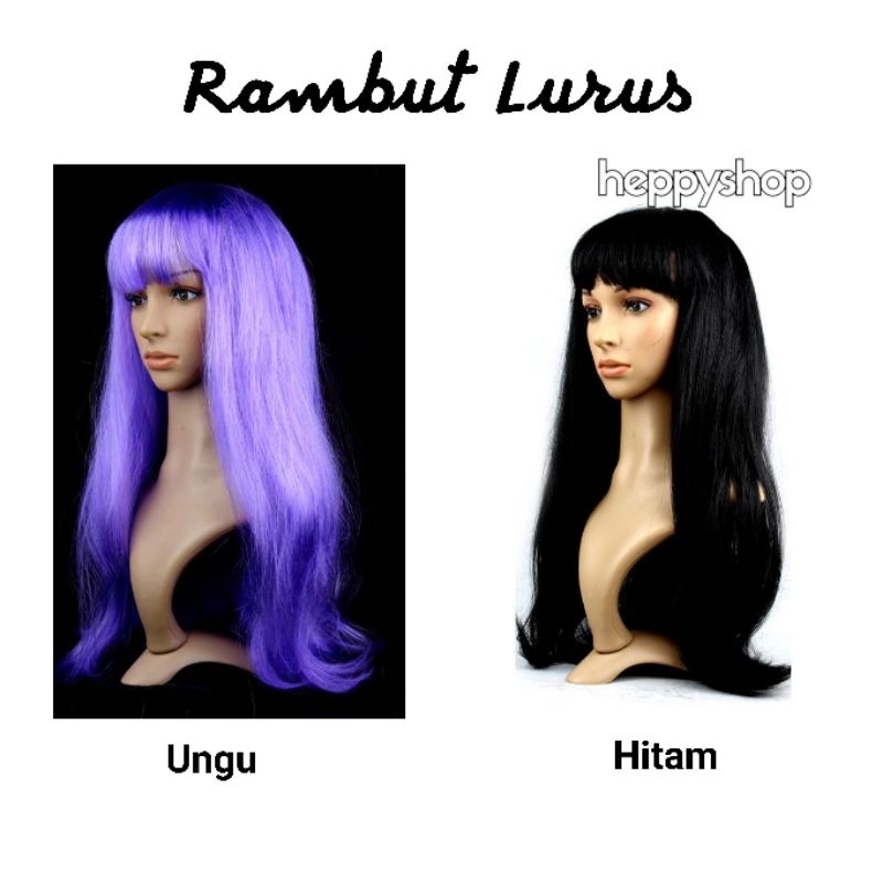 Rambut Palsu Warna-Warni Cosplay Panjang 60cm