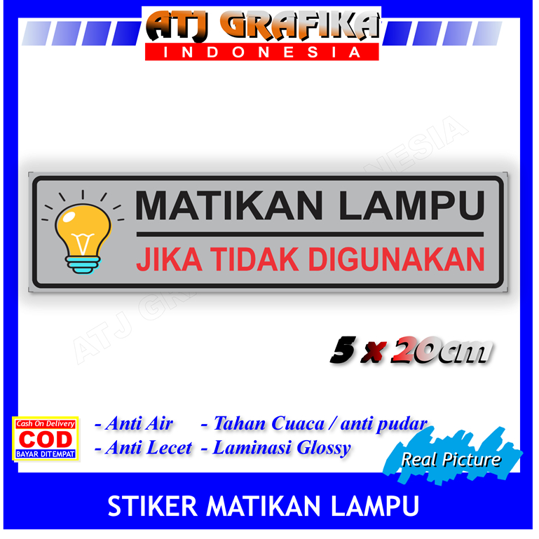 

Stiker label matikan lampu hemat energy listrik sticker peduli k3 rumah toko kantor dll