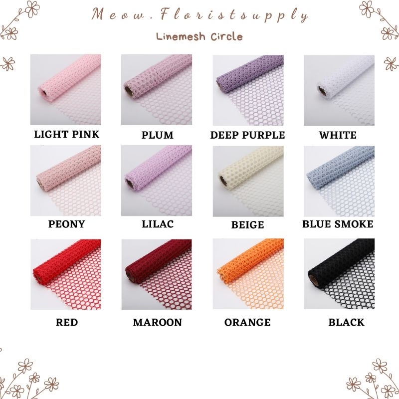 

(PACK = 1 ROLL) LINEMESH CIRCLE Kertas Buket Bucket Bouquet Bunga Flower Wrapping Paper Florist