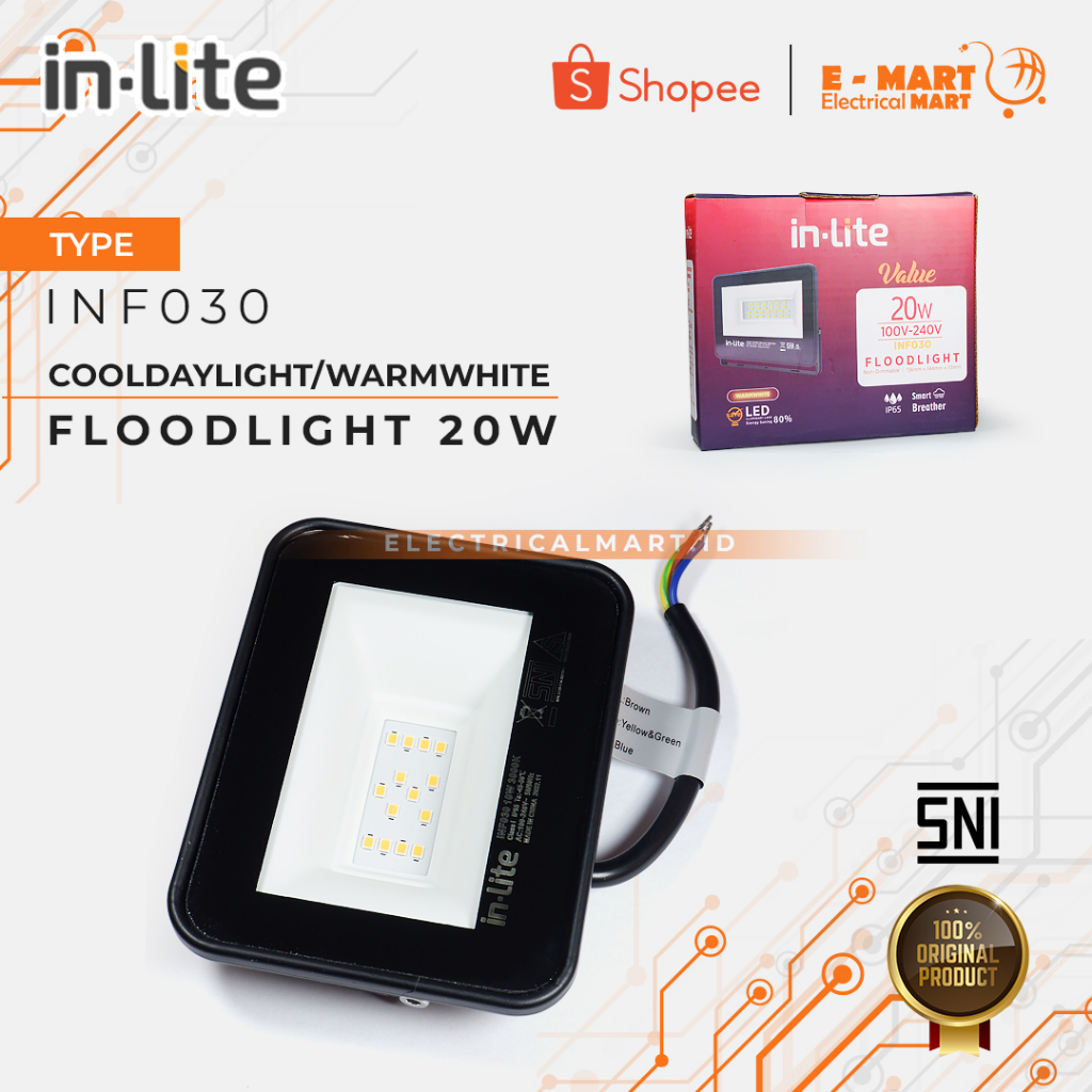 IN-LITE LAMPU SOROT 20Watt VALUE INLITE Floodlight