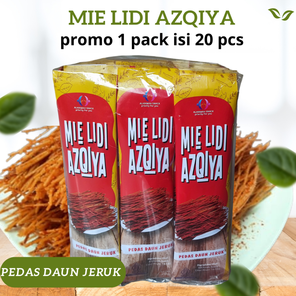 

Mie lidi 1 pack isi 20 pcs rasa pedas daun jeruk azqiya