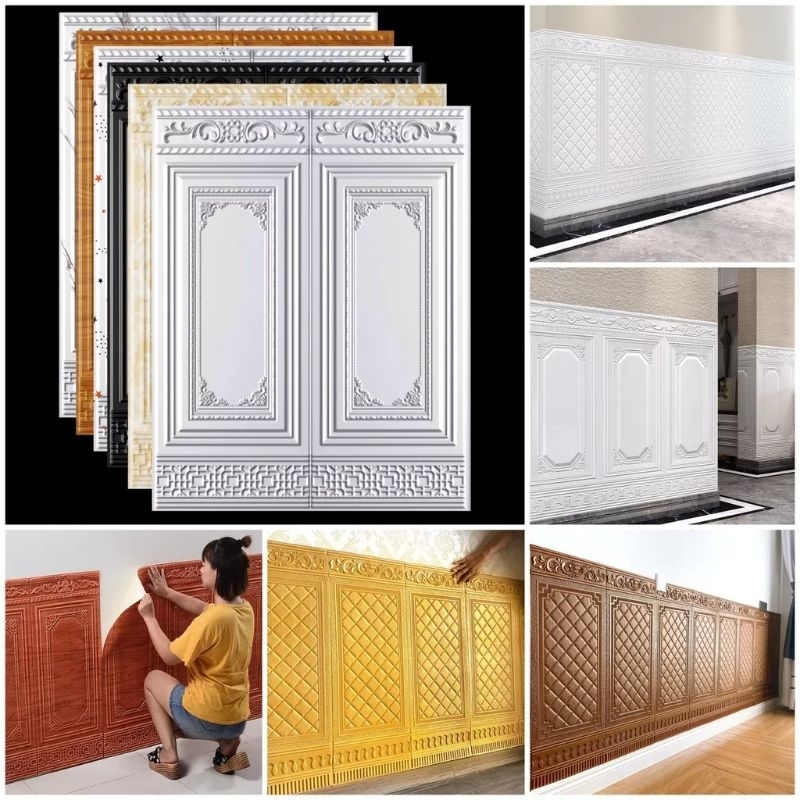 Wallpaper Foam 3D Panel Daun Pintu