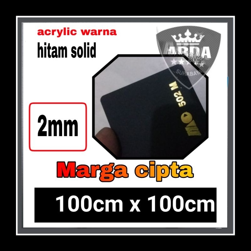 Akrilik 2mm hitam solid 100 x 100 akrilik hitam lembaran  aktilik black solid