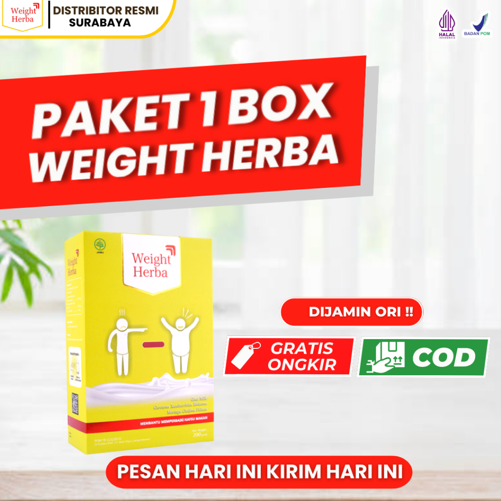 

Weight Herba Paket 1 BOX - 100% Original Susu Penggemuk Penambah Berat Badan & Nafsu Makan Tingkatkan Kalori Kualitas Tinggi